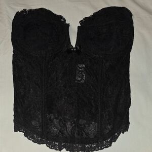 Chic Black Lace Corset Top